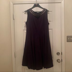 Purple Bejewled Flare Tail Dress